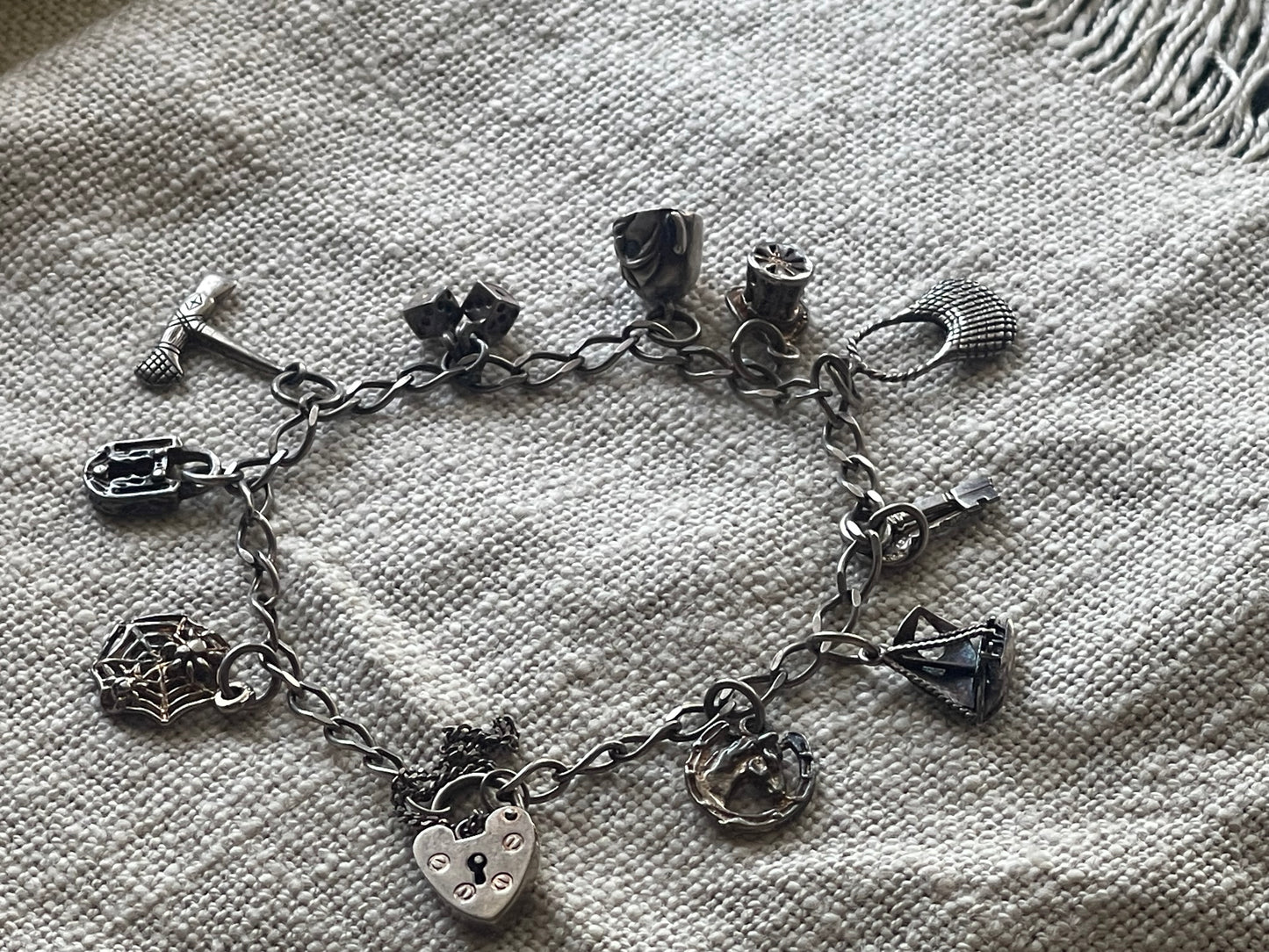 Vintage Sterling Silver Charm Bracelet – Multi Charm Story Bracelet