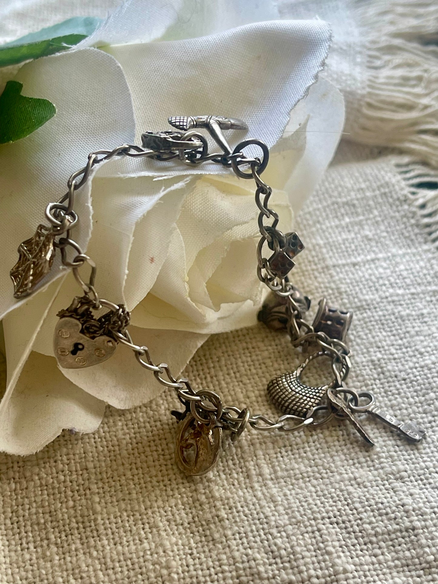 Vintage Sterling Silver Charm Bracelet – Multi Charm Story Bracelet