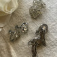 Vintage Rhinestone Clip-On Earrings – Set of 3 (Silver Tone Mix)