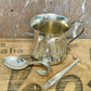 Vintage silver plate baby gift, mug, spoon and food pusher