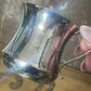 Vintage silver plate baby gift, mug, spoon and food pusher