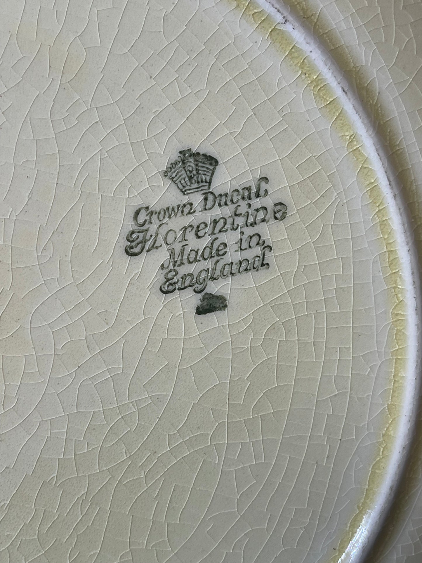 Vintage Crown Ducal Florentine Fruit Plate – England, c.1930s–50s