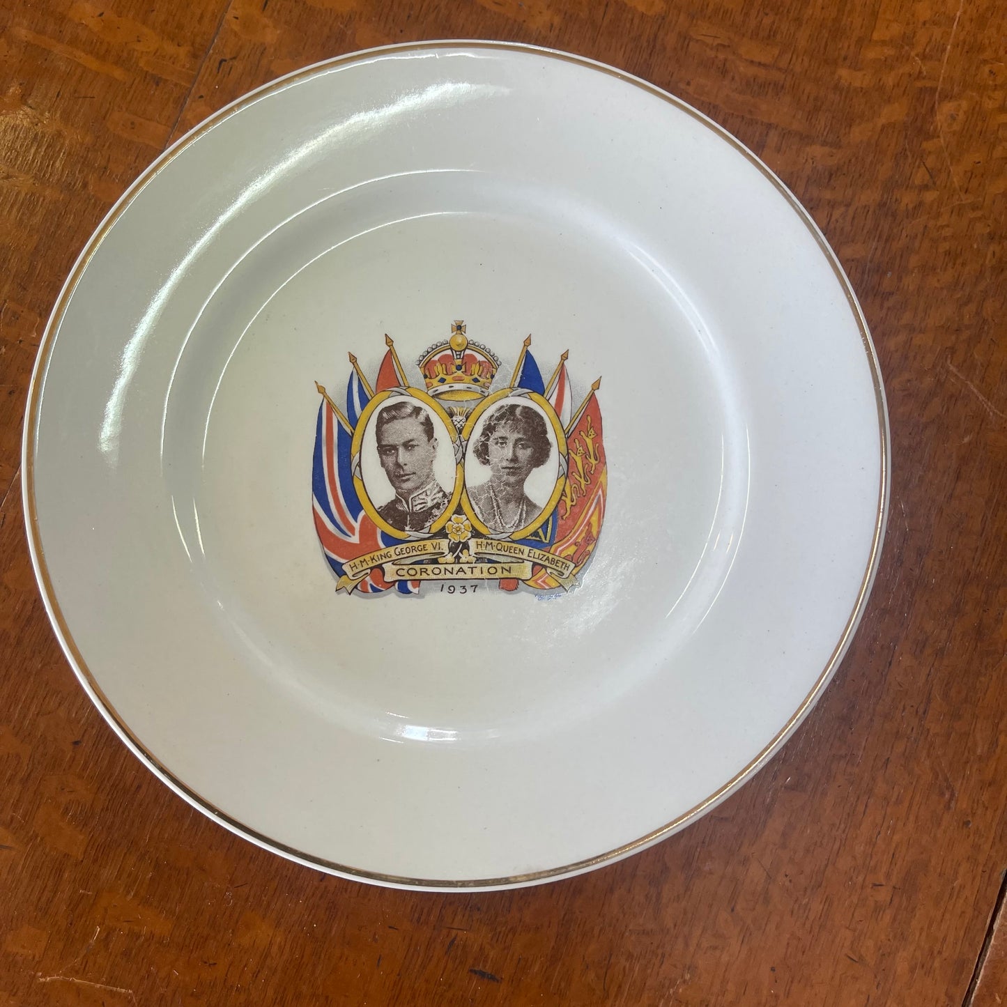 1930s English 1937 English 1937 English King George VI Queen Elizabeth Coronation Souvenir plate