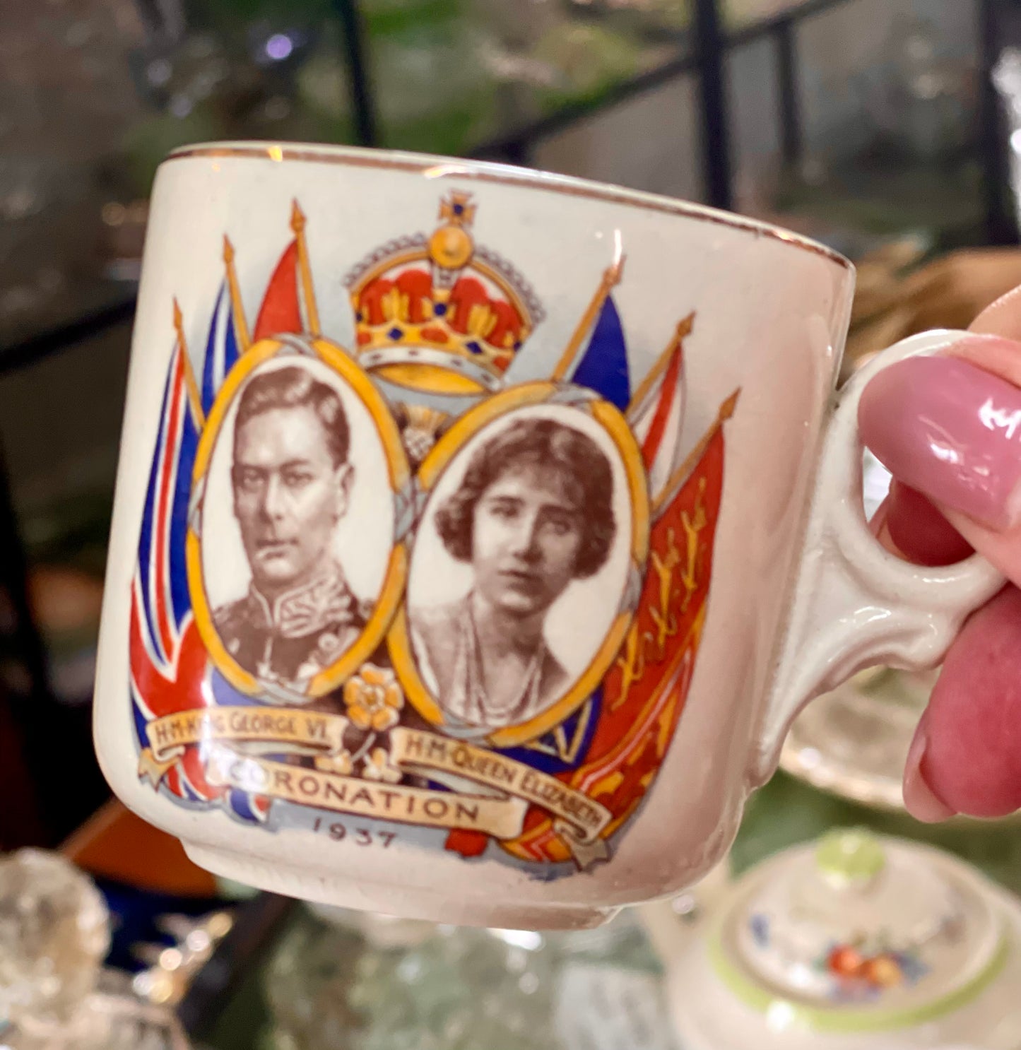 1930s English 1937 English King George VI Queen Elizabeth Coronation Souvenir Mug Cup