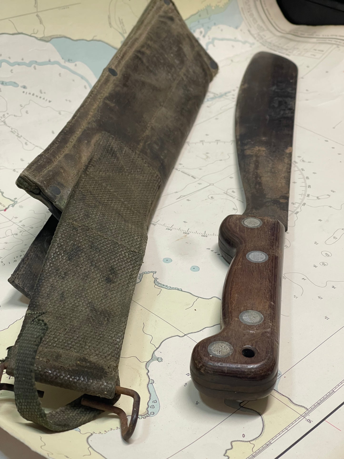 1965 Australian Military Machete & Sheath – MA65 Issue with Sharpening Stone
