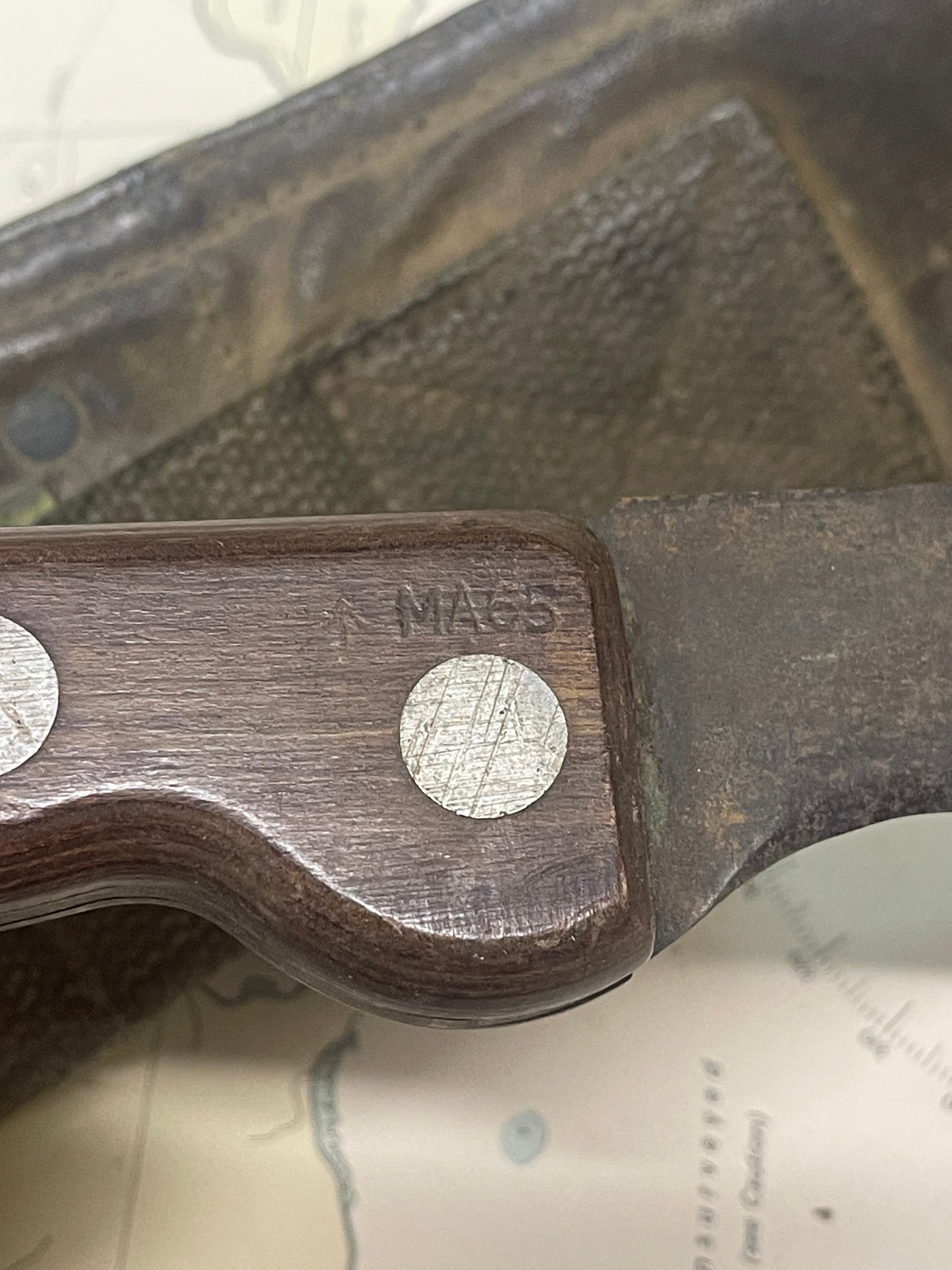 1965 Australian Military Machete & Sheath – MA65 Issue with Sharpening Stone