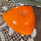Handblown Orange Murano-Style Art Glass Bowl — Mid-Century Sculptural Dish or Ashtray