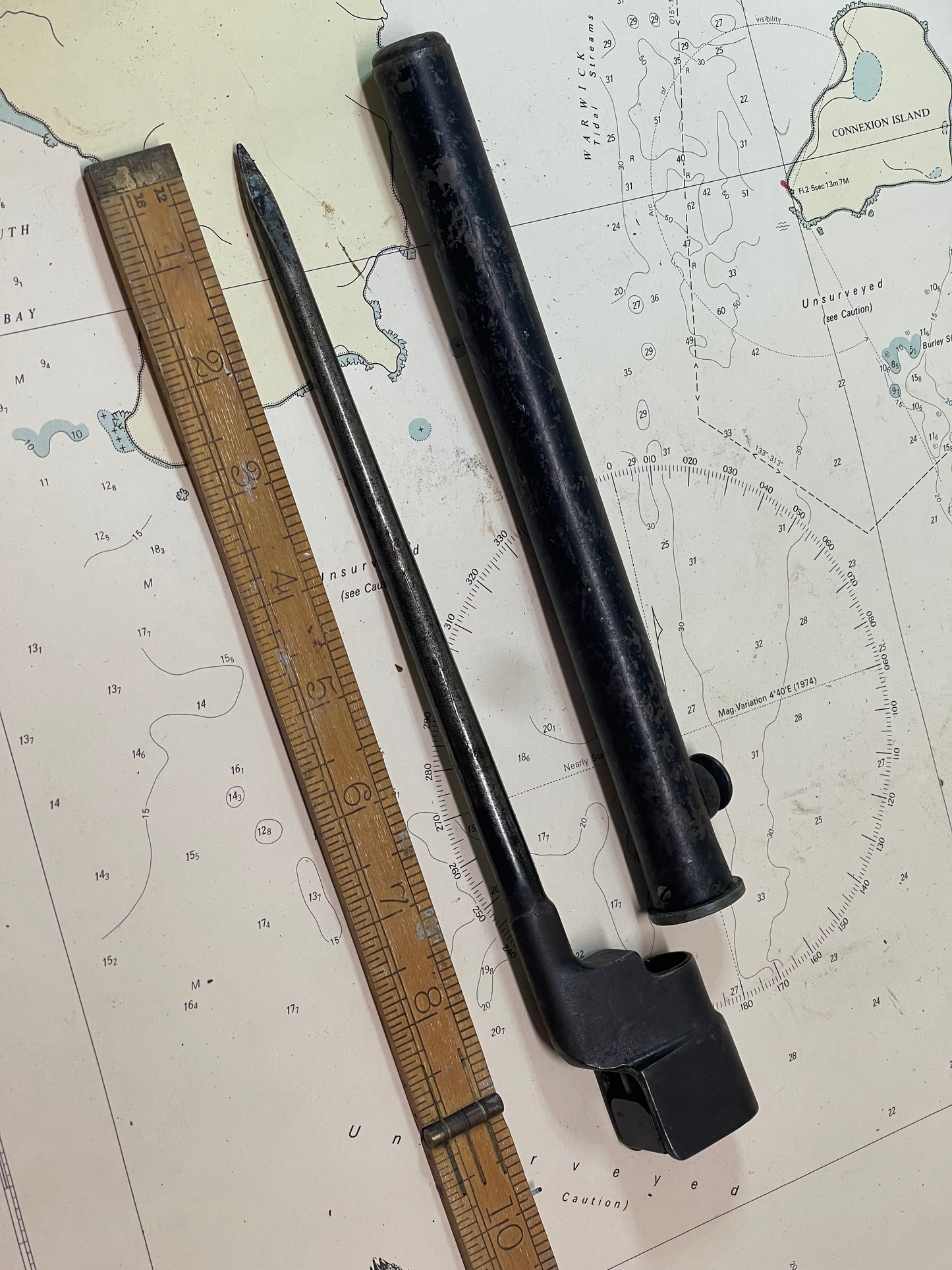 Australian / Commonwealth Military Spike Bayonet with Scabbard (WWII Era)