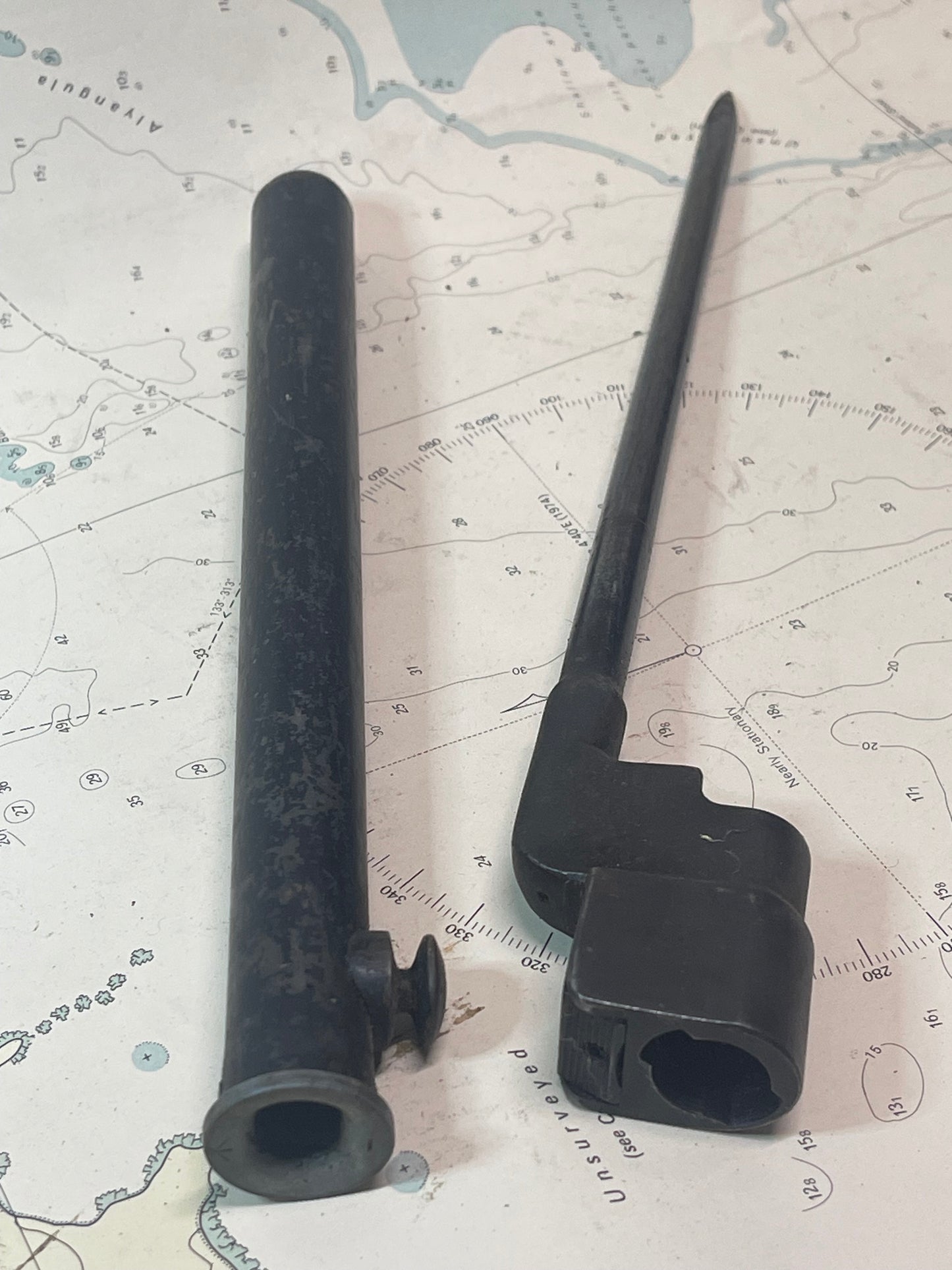 Australian / Commonwealth Military Spike Bayonet with Scabbard (WWII Era)
