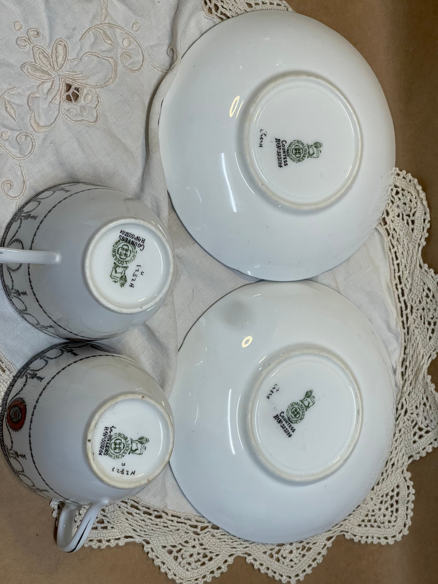 Royal Doulton “Countess” Cup & Saucer Pair (c.1908)