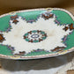 Antique Footed Serving Dish – Green & Floral (c.1920s–30s)