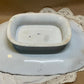 Antique Footed Serving Dish – Green & Floral (c.1920s–30s)