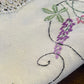 Vintage Hand-Embroidered Linen Doily Set with Crochet Edging