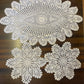 Vintage Hand-Crocheted Doily Set – Cream Lace