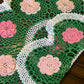 Vintage Hand-Crocheted Floral Doily – Pink & Green