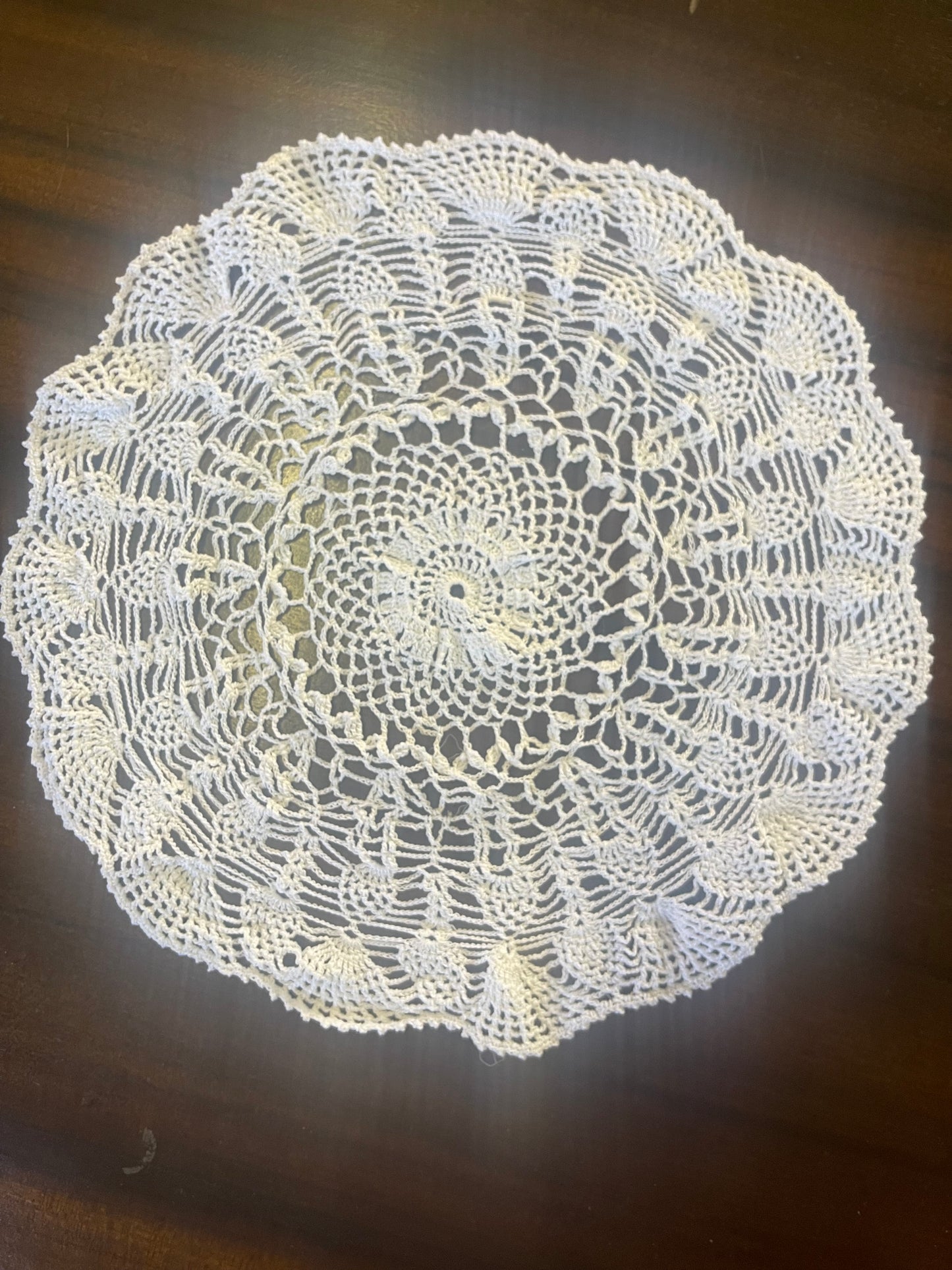 Hand-Crocheted White Cotton Vintage Doilies – Set of 2