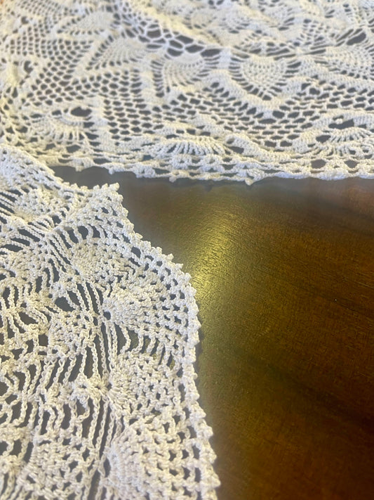 Hand-Crocheted White Cotton Vintage Doilies – Set of 2