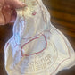 Vintage Hand-Embroidered Linen Stocking Holder – Doll Motif