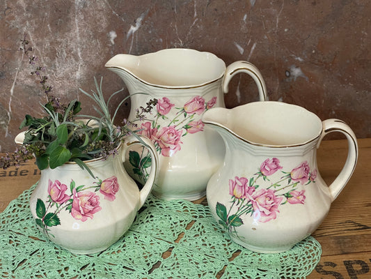 Alfred Meakin “Rose Garland” Jug Trio – England c.1950s