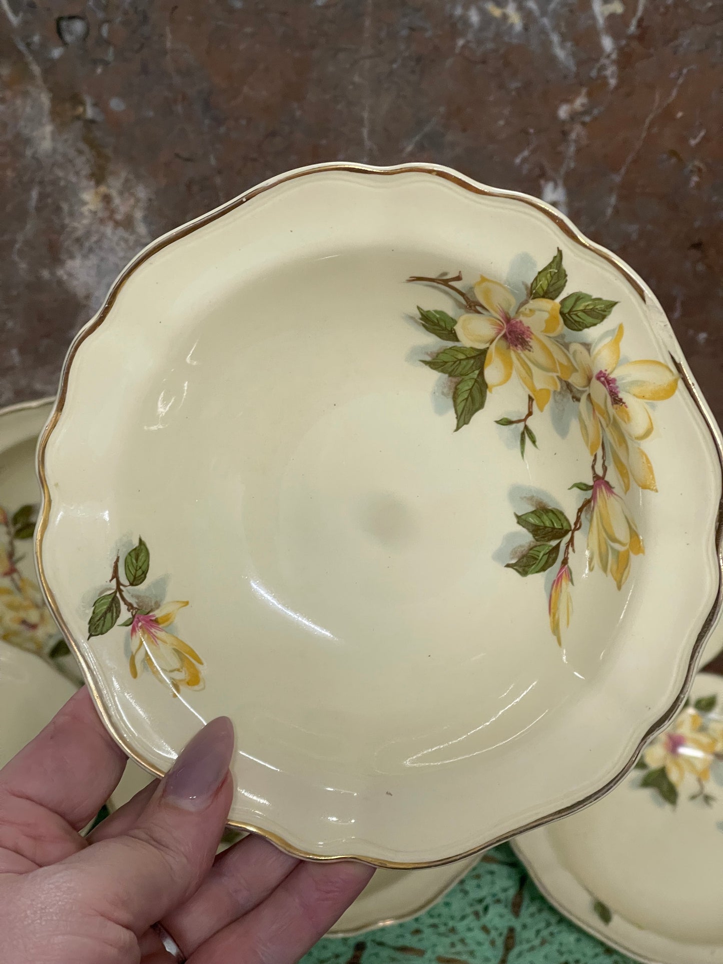 J&G Meakin “Sunshine” Yellow Magnolia Bowls – Set of 6