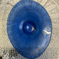Vintage Blue Clear Art Glass Decorative bent oval  Bowl