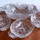 Vintage Italian glass B and B Fruit Salad Bowls, large bowl with six small bowls, Pineapple design