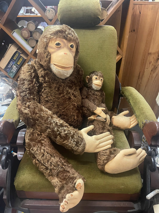 Steiff “Jocko” Chimpanzee & Baby – Early Pair with Provenance (Purchased 1950s)