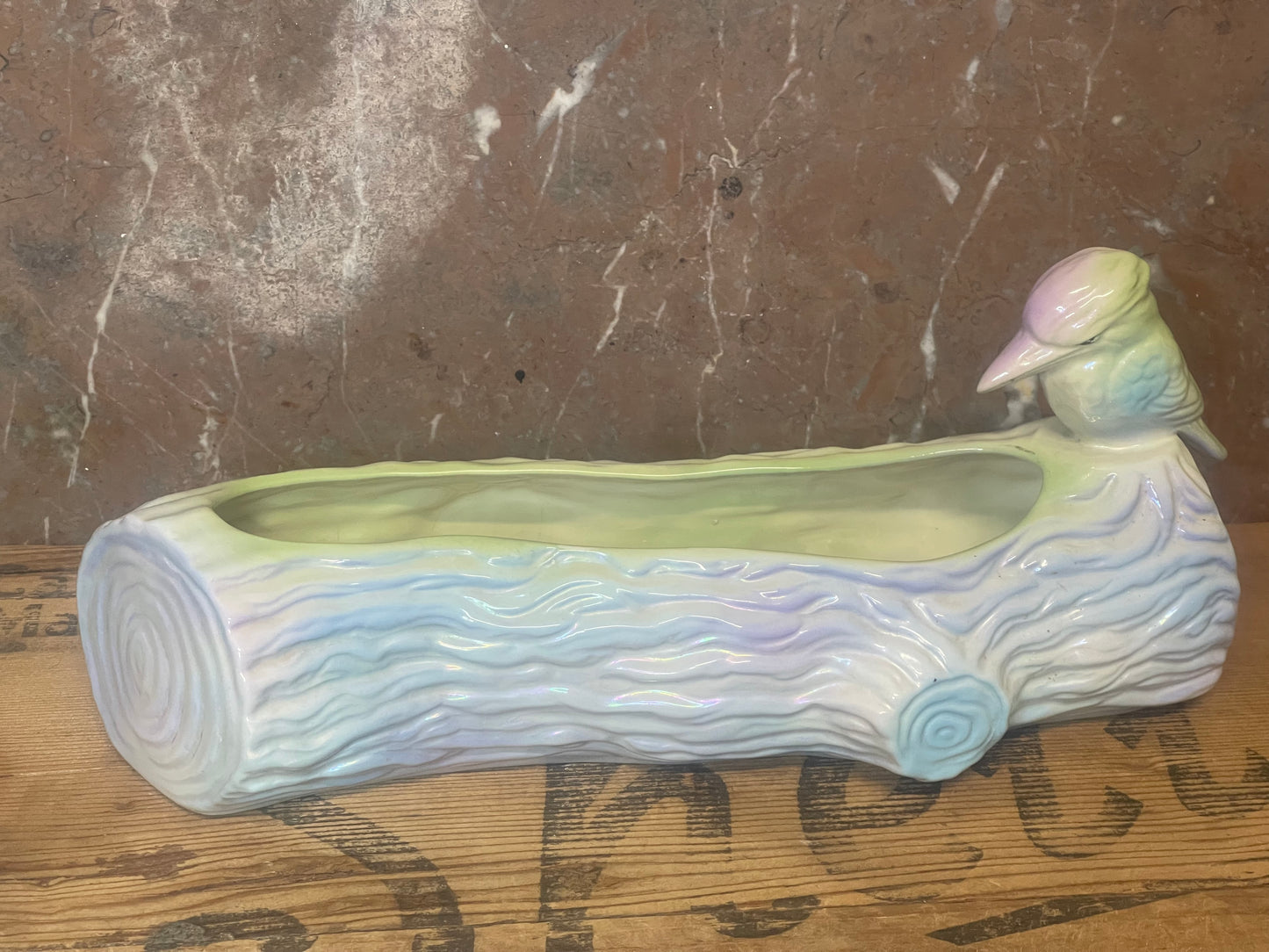 Vintage Australian Pottery Lustre Vase – Kookaburra on Log