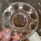 Art Deco Pink Glass Vase with Flower Frog – 21cm