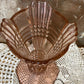 Art Deco Pink Glass Vase with Flower Frog – 21cm