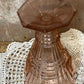 Art Deco Pink Glass Vase with Flower Frog – 21cm
