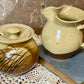 Vintage Diana Pottery Jug & Lidded Sugar Bowl – Australian Studio Pottery with Grass Motif (c.1950s–60s)