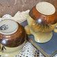Vintage Diana Pottery Jug & Lidded Sugar Bowl – Australian Studio Pottery with Grass Motif (c.1950s–60s)