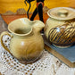 Vintage Diana Pottery Jug & Lidded Sugar Bowl – Australian Studio Pottery with Grass Motif (c.1950s–60s)