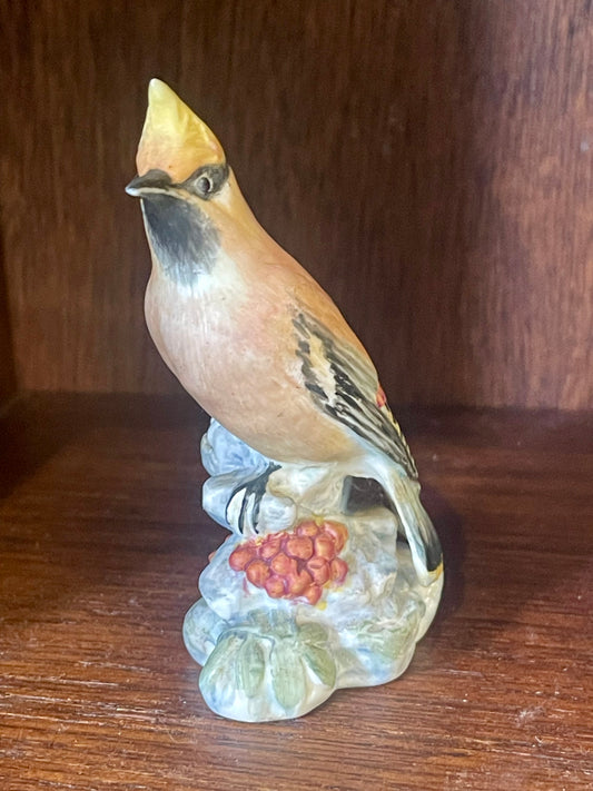 Royal Worcester Hand Painted Bone China Waxwing Figurine – No. 3648