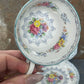 Shelley Fine Bone China Trio – “Rochester” Pattern, Floral Spray with Grey Scrollwork