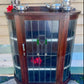 Art Deco timber display cabinet with Leadlight