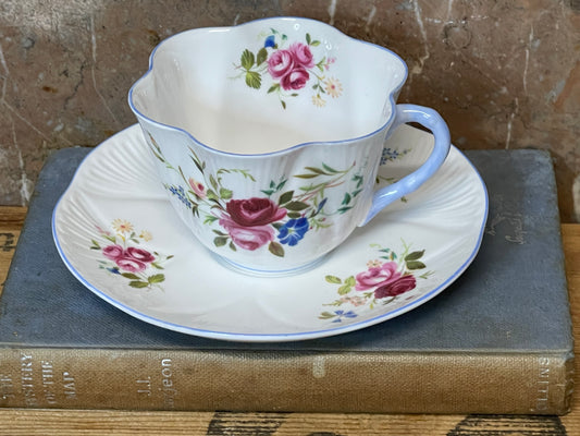 Shelley Fine Bone China Teacup & Saucer – Floral Design