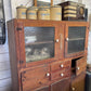 Vintage 1930s Timber Kitchen cabinet with glass doors