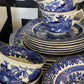 Vintage Burleigh Ware “Willow” Tea Set – Service for 6 (England, Blue & White with Gilt)