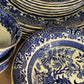 Vintage Burleigh Ware “Willow” Tea Set – Service for 6 (England, Blue & White with Gilt)