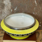 Art Deco Yellow Ceramic Bowl with Sterling Silver Rim – c.1930s