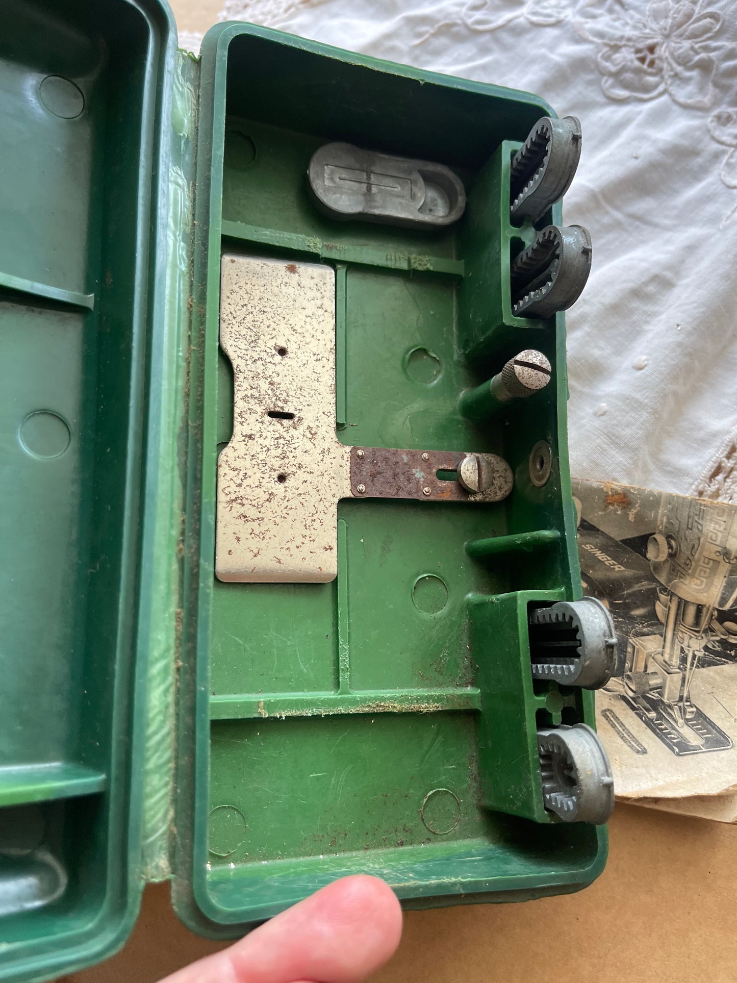 Vintage Singer Buttonholer Attachment in Original Case