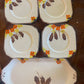 Empire Ware “Cambridge” Handcraft Sandwich Set – 1930s Serving Plate & Side Plates, Floral & Leaf Design