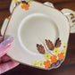 Empire Ware “Cambridge” Handcraft Sandwich Set – 1930s Serving Plate & Side Plates, Floral & Leaf Design