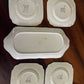 Empire Ware “Cambridge” Handcraft Sandwich Set – 1930s Serving Plate & Side Plates, Floral & Leaf Design