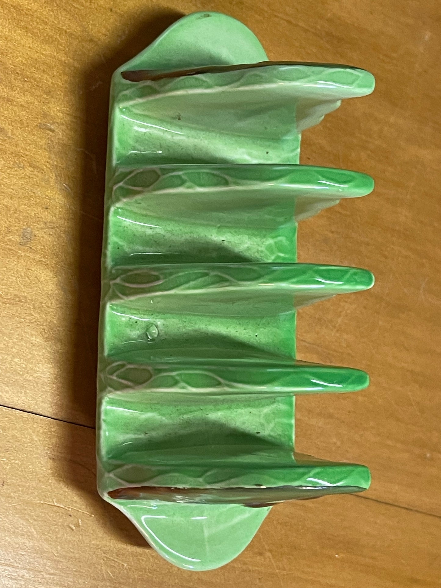 Carlton Ware Australian Design Green Leaf Toast Rack with Gum Nuts