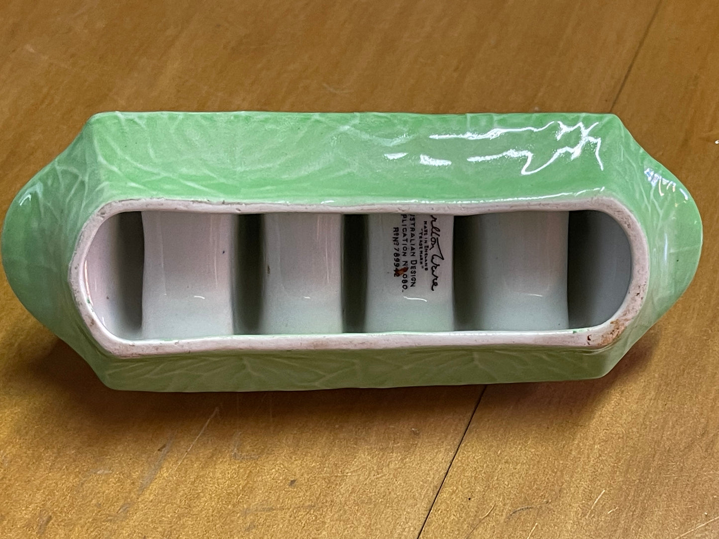 Carlton Ware Australian Design Green Leaf Toast Rack with Gum Nuts