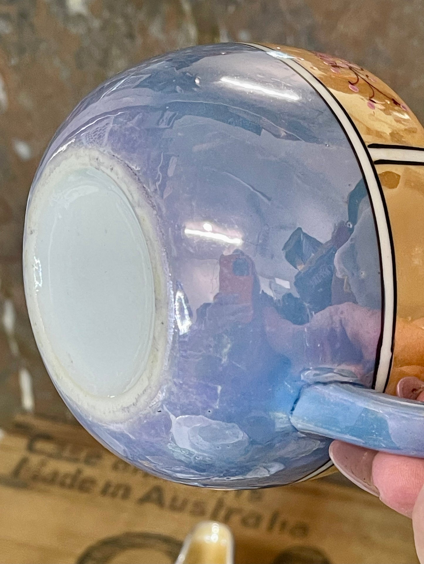 Japanese Lusterware Cream & Sugar Set – Hand-Painted with Cherry Blossoms