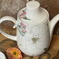 Santa Clara Ironstone Teapot & Cream Jug – Spain, Mid-Century Floral